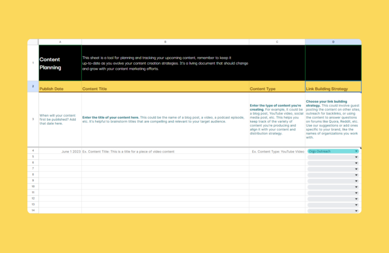 Off-Page SEO Search Strategy Template